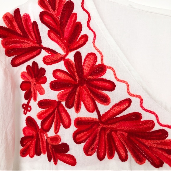 C|C Collection Boho Embroidered White Long Sleeve - Picture 5 of 11